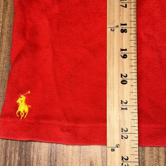 Ralph Lauren Sport T-Shirt Womens S Red Scoop Neck Short Sleeve Yellow Pony - Picture 4 of 5